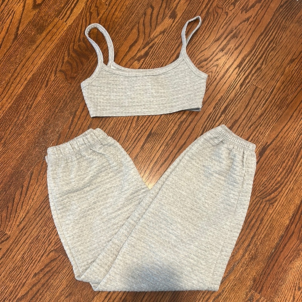 Princess Polly grey waffle knit set